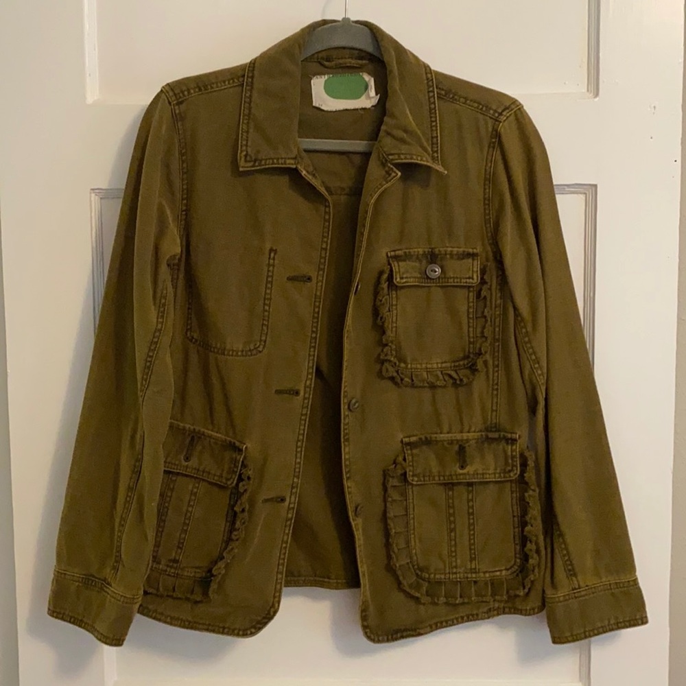 Anthropologie Ruffle Field Jacket